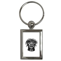 Fantasy Monster Head Drawing Key Chains (rectangle)  by dflcprints