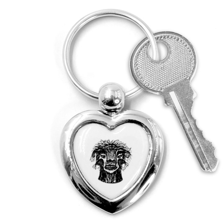 Fantasy Monster Head Drawing Key Chains (Heart) 