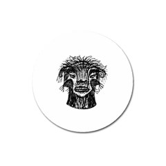 Fantasy Monster Head Drawing Magnet 3  (round) by dflcprints