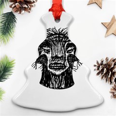 Fantasy Monster Head Drawing Christmas Tree Ornament (2 Sides)