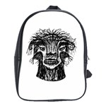 Fantasy Monster Head Drawing School Bags (XL)  Front