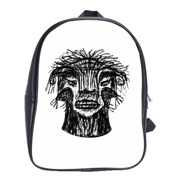 Fantasy Monster Head Drawing School Bags (XL) 