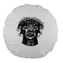 Fantasy Monster Head Drawing Large 18  Premium Flano Round Cushions by dflcprints