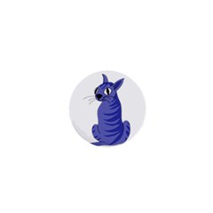 Blue Cat 1  Mini Magnets by Valentinaart