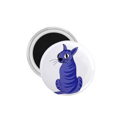 Blue Cat 1 75  Magnets by Valentinaart