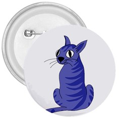 Blue Cat 3  Buttons by Valentinaart