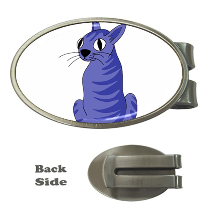 Blue cat Money Clips (Oval) 