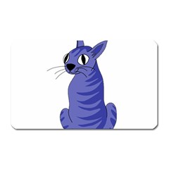 Blue Cat Magnet (rectangular) by Valentinaart