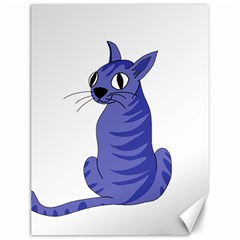 Blue Cat Canvas 12  X 16   by Valentinaart