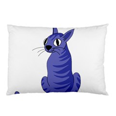 Blue Cat Pillow Case by Valentinaart