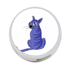 Blue Cat 4-port Usb Hub (one Side) by Valentinaart