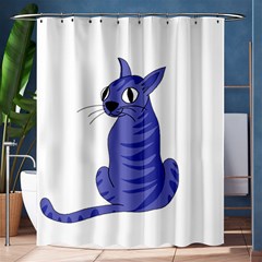 Blue Cat Shower Curtain 60  X 72  (medium)  by Valentinaart