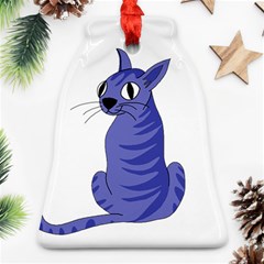 Blue Cat Bell Ornament (2 Sides) by Valentinaart