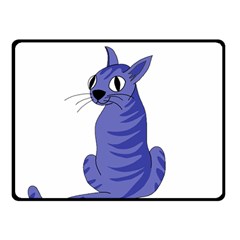 Blue Cat Double Sided Fleece Blanket (small)  by Valentinaart