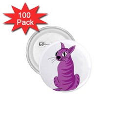 Purple Cat 1 75  Buttons (100 Pack)  by Valentinaart