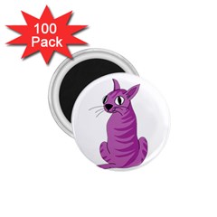 Purple Cat 1 75  Magnets (100 Pack)  by Valentinaart