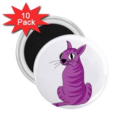 Purple Cat 2 25  Magnets (10 Pack)  by Valentinaart