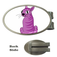 Purple Cat Money Clips (oval)  by Valentinaart