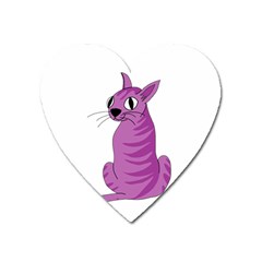 Purple Cat Heart Magnet by Valentinaart