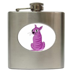 Purple Cat Hip Flask (6 Oz) by Valentinaart