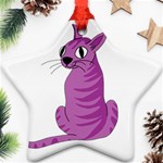 Purple cat Star Ornament (Two Sides)  Front