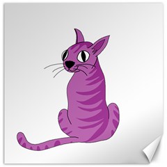 Purple Cat Canvas 12  X 12   by Valentinaart