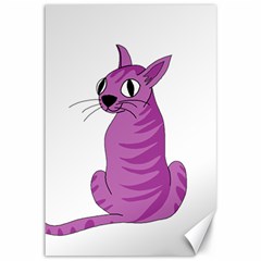 Purple Cat Canvas 12  X 18   by Valentinaart