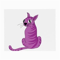 Purple Cat Small Glasses Cloth (2-side) by Valentinaart