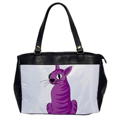 Purple Cat Office Handbags by Valentinaart