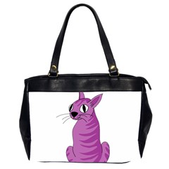 Purple Cat Office Handbags (2 Sides)  by Valentinaart