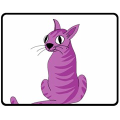 Purple Cat Fleece Blanket (medium)  by Valentinaart