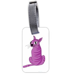 Purple Cat Luggage Tags (two Sides) by Valentinaart