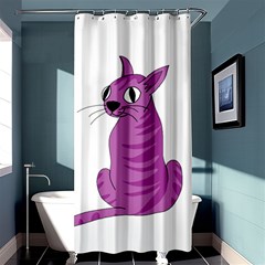 Purple Cat Shower Curtain 36  X 72  (stall)  by Valentinaart