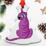 Purple cat Ornament (Christmas Tree) Front