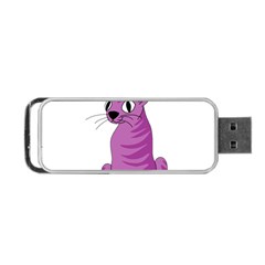 Purple Cat Portable Usb Flash (one Side) by Valentinaart