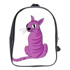 Purple Cat School Bags (xl)  by Valentinaart