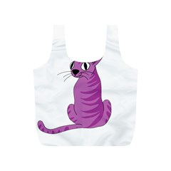 Purple Cat Full Print Recycle Bags (s)  by Valentinaart