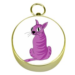 Purple Cat Gold Compasses by Valentinaart