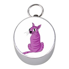 Purple Cat Mini Silver Compasses by Valentinaart