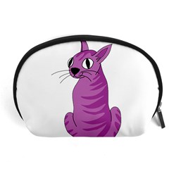 Purple Cat Accessory Pouches (large)  by Valentinaart