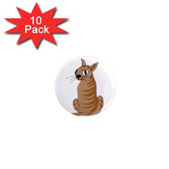 Brown Cat 1  Mini Magnet (10 Pack)  by Valentinaart