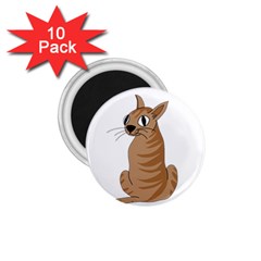 Brown Cat 1 75  Magnets (10 Pack)  by Valentinaart