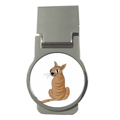 Brown Cat Money Clips (round)  by Valentinaart