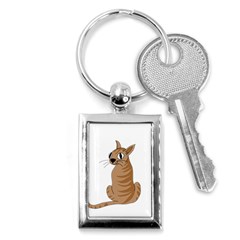 Brown Cat Key Chains (rectangle)  by Valentinaart