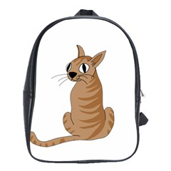 Brown Cat School Bags(large)  by Valentinaart