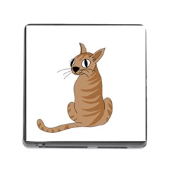 Brown Cat Memory Card Reader (square) by Valentinaart