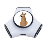 Brown cat 3-Port USB Hub Front