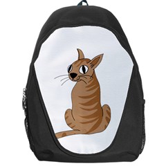 Brown Cat Backpack Bag by Valentinaart