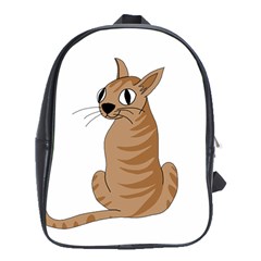 Brown Cat School Bags (xl)  by Valentinaart