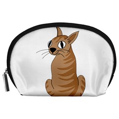 Brown Cat Accessory Pouches (large)  by Valentinaart